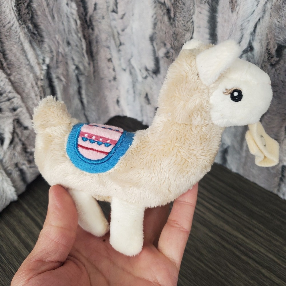 Nuby Snuggleez Pacifier Holder 6.5" Llama Plush Tan Stuffed Replacement Lovey